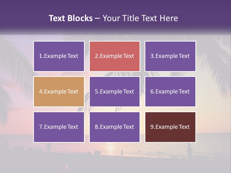 A Palm Tree With The Sun Setting In The Background PowerPoint Template