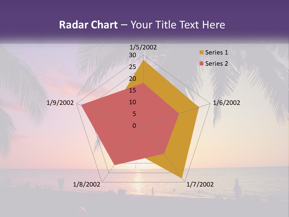 A Palm Tree With The Sun Setting In The Background PowerPoint Template