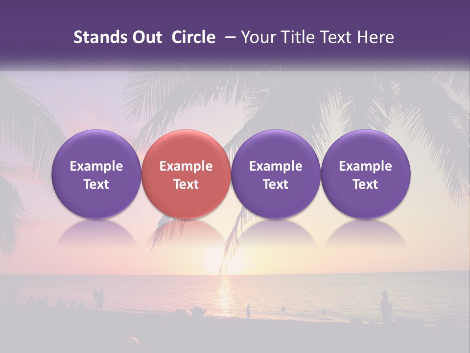 A Palm Tree With The Sun Setting In The Background PowerPoint Template