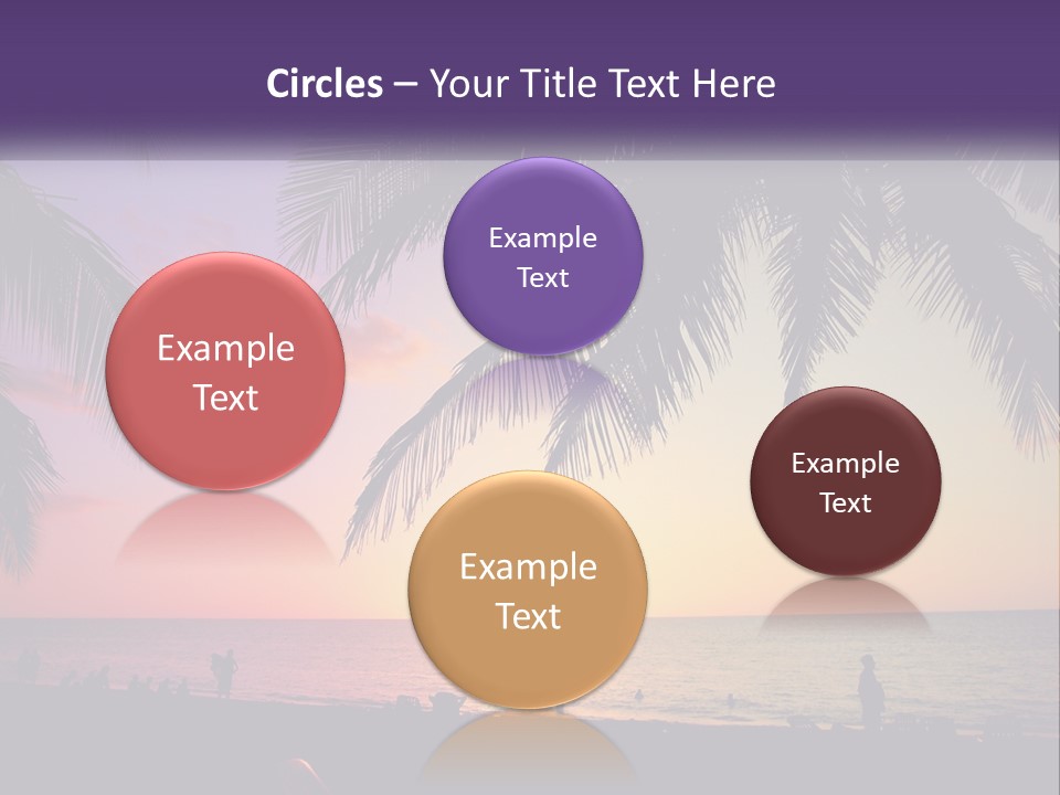 A Palm Tree With The Sun Setting In The Background PowerPoint Template