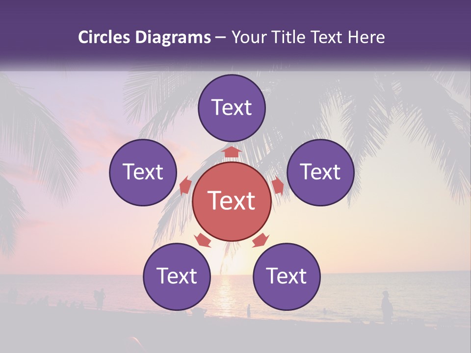 A Palm Tree With The Sun Setting In The Background PowerPoint Template