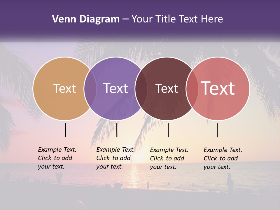 A Palm Tree With The Sun Setting In The Background PowerPoint Template
