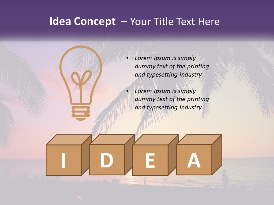 A Palm Tree With The Sun Setting In The Background PowerPoint Template