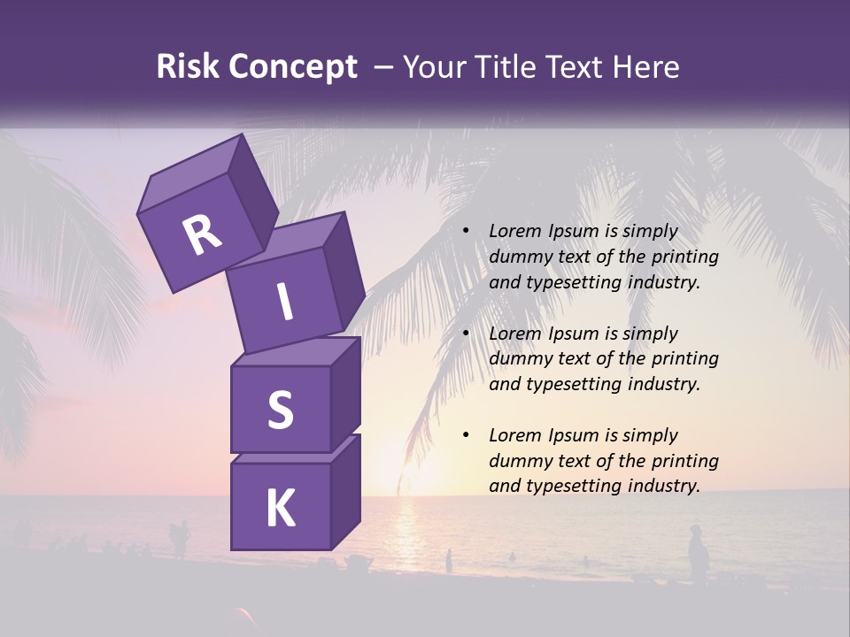 A Palm Tree With The Sun Setting In The Background PowerPoint Template