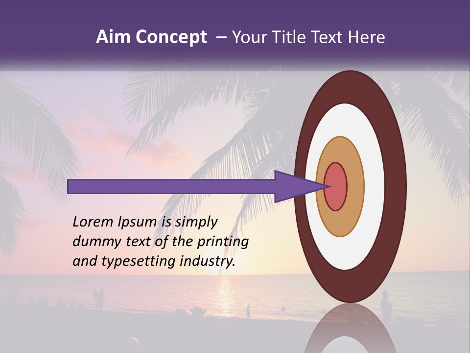 A Palm Tree With The Sun Setting In The Background PowerPoint Template