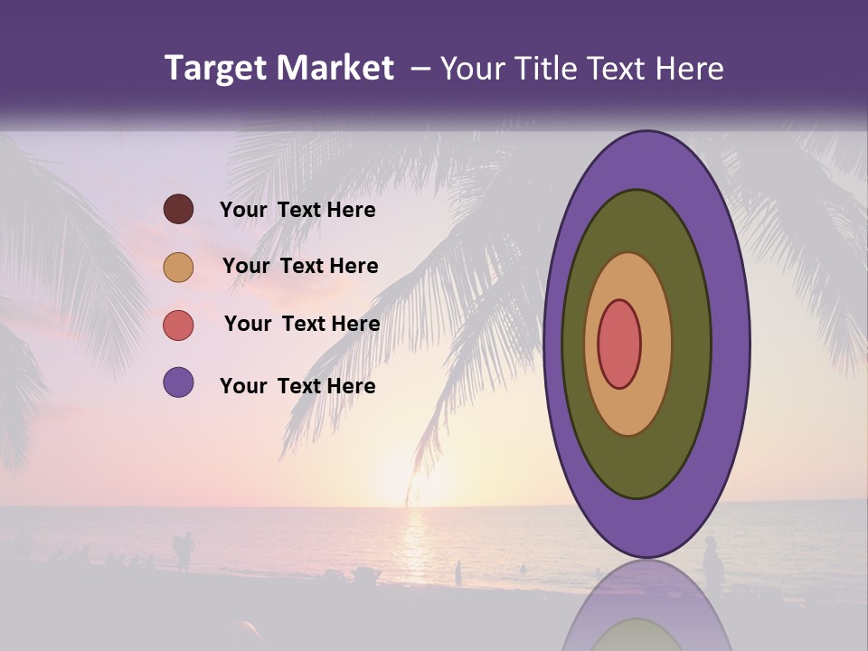 A Palm Tree With The Sun Setting In The Background PowerPoint Template