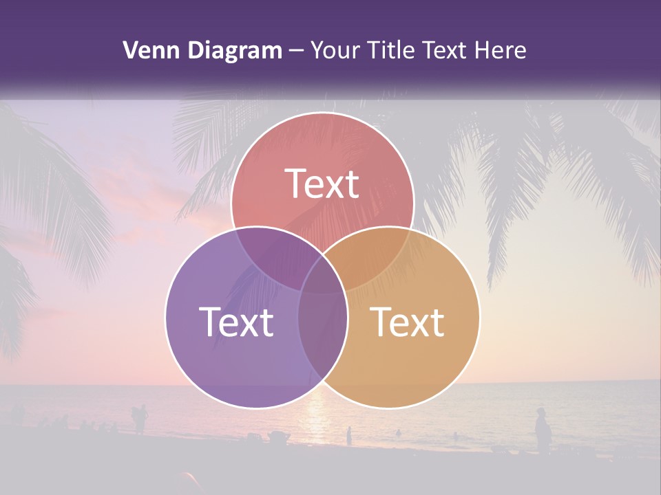 A Palm Tree With The Sun Setting In The Background PowerPoint Template