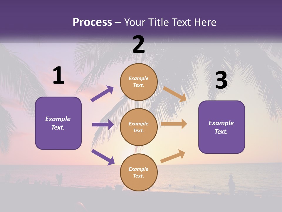 A Palm Tree With The Sun Setting In The Background PowerPoint Template
