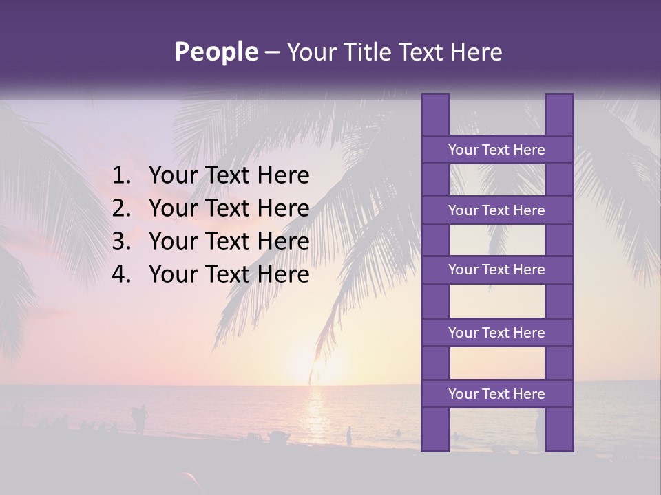 A Palm Tree With The Sun Setting In The Background PowerPoint Template