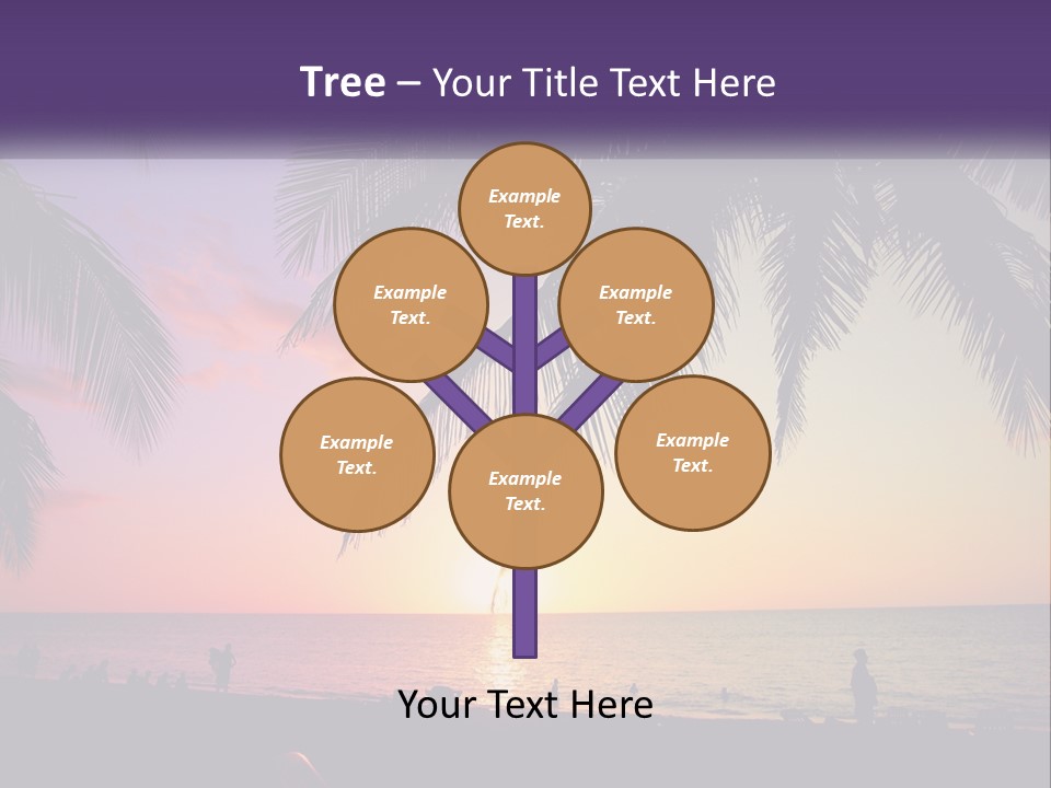 A Palm Tree With The Sun Setting In The Background PowerPoint Template