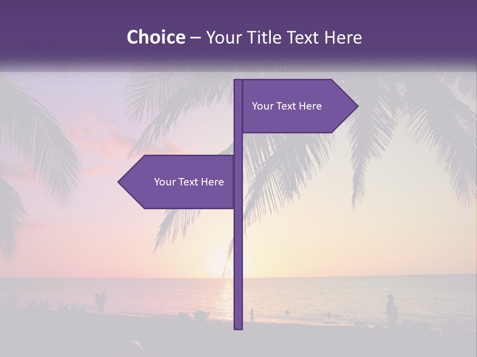 A Palm Tree With The Sun Setting In The Background PowerPoint Template