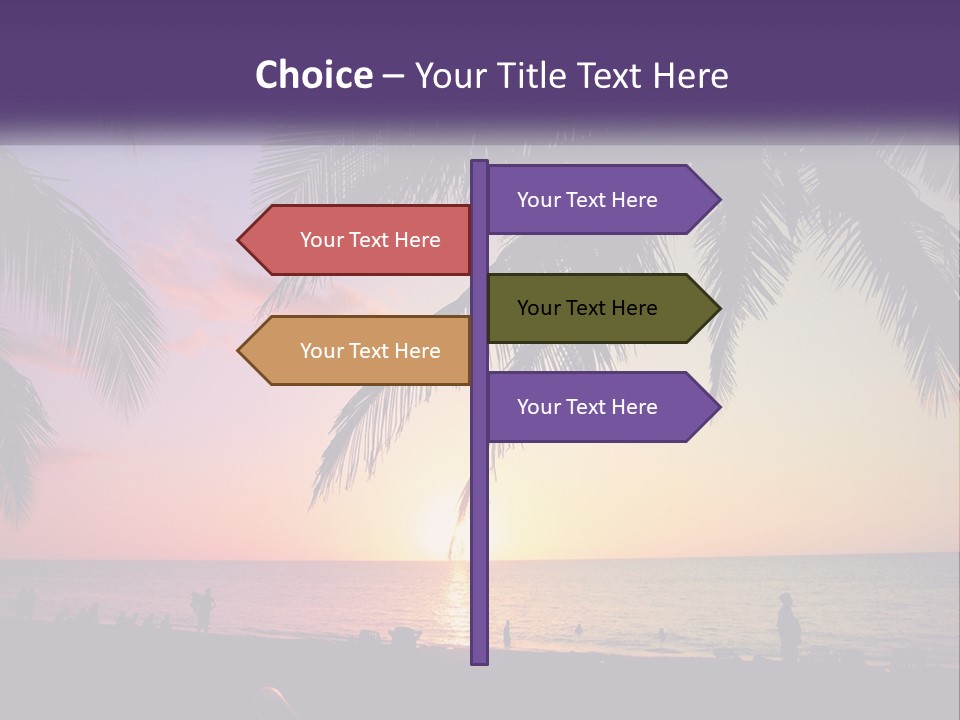 A Palm Tree With The Sun Setting In The Background PowerPoint Template