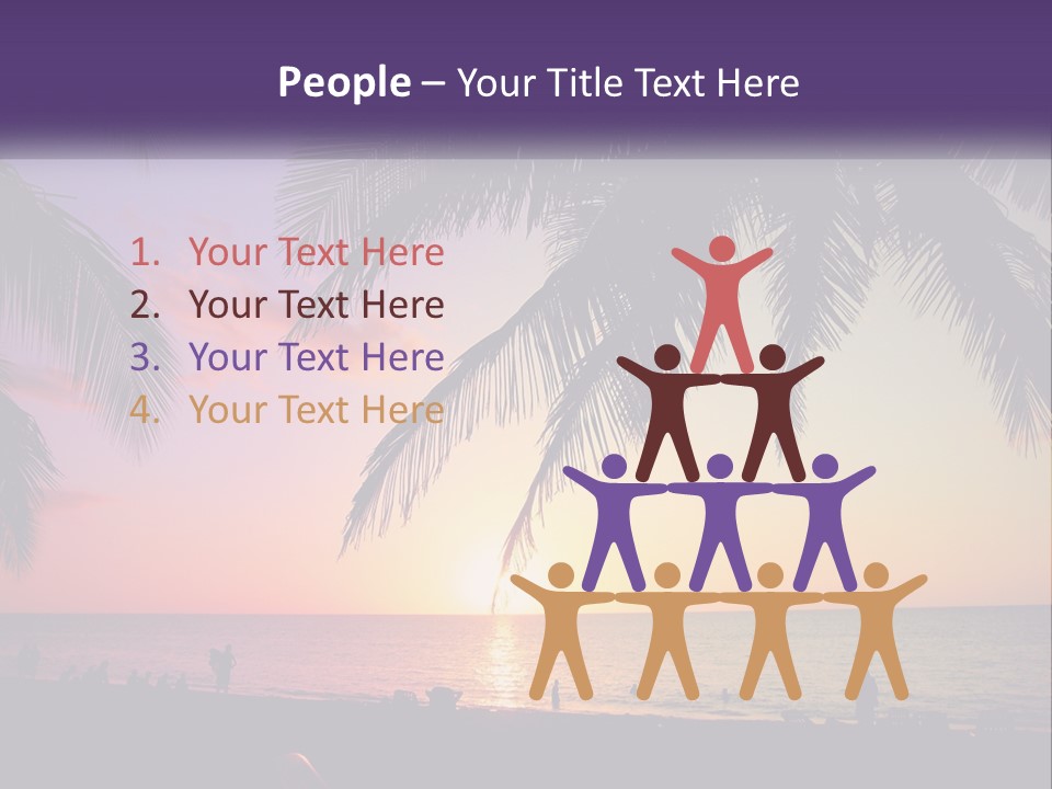 A Palm Tree With The Sun Setting In The Background PowerPoint Template