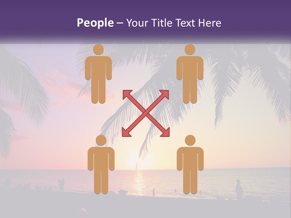 A Palm Tree With The Sun Setting In The Background PowerPoint Template