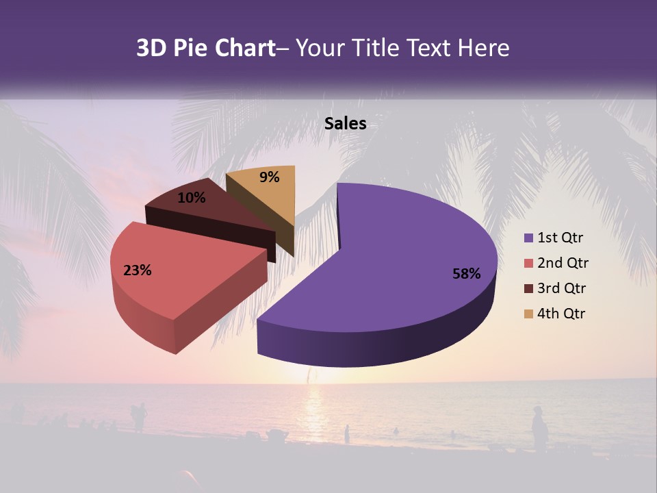 A Palm Tree With The Sun Setting In The Background PowerPoint Template