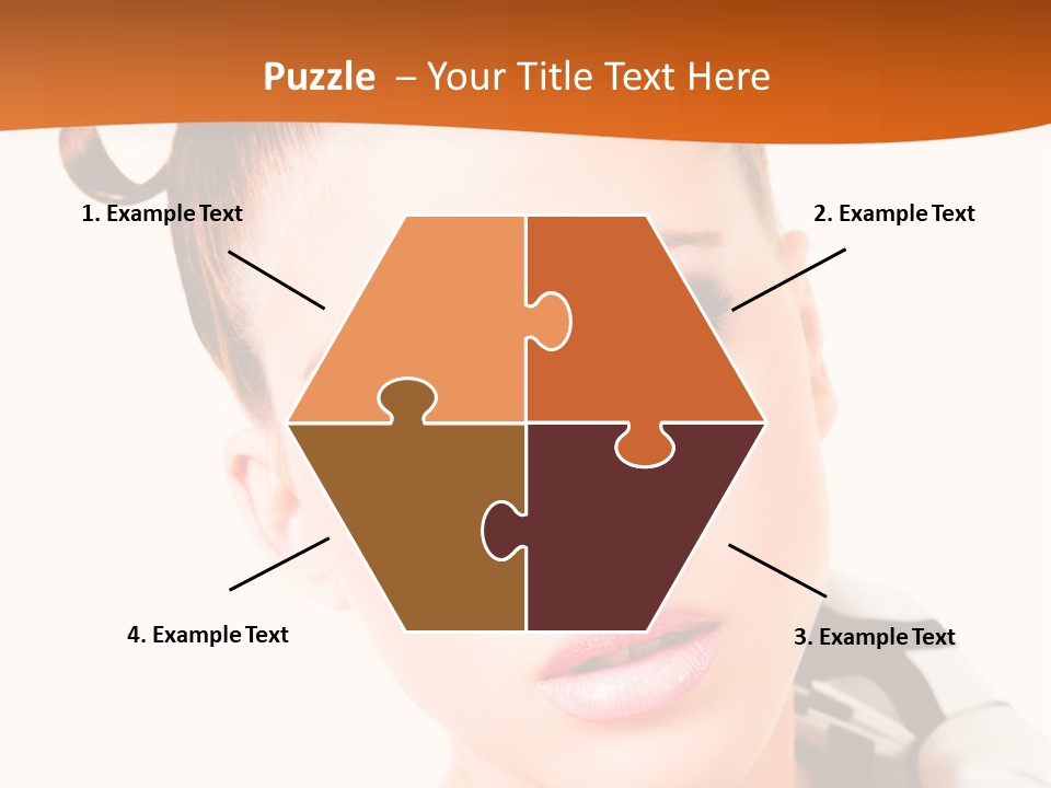 A Woman With A Black And White Shirt And A Black And White Tie PowerPoint Template