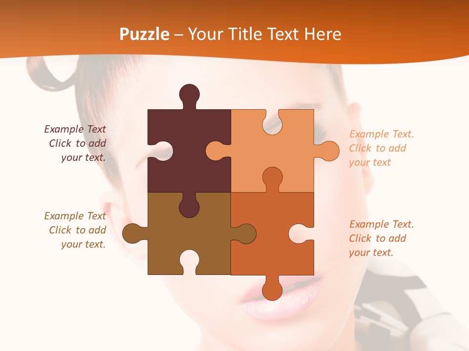 A Woman With A Black And White Shirt And A Black And White Tie PowerPoint Template