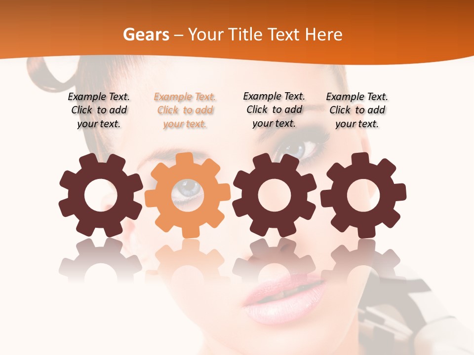 A Woman With A Black And White Shirt And A Black And White Tie PowerPoint Template