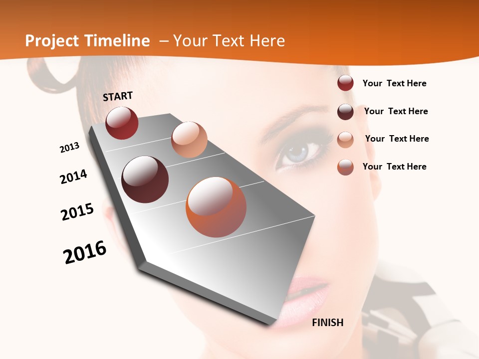 A Woman With A Black And White Shirt And A Black And White Tie PowerPoint Template