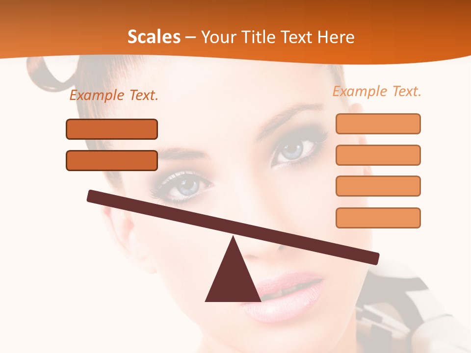 A Woman With A Black And White Shirt And A Black And White Tie PowerPoint Template