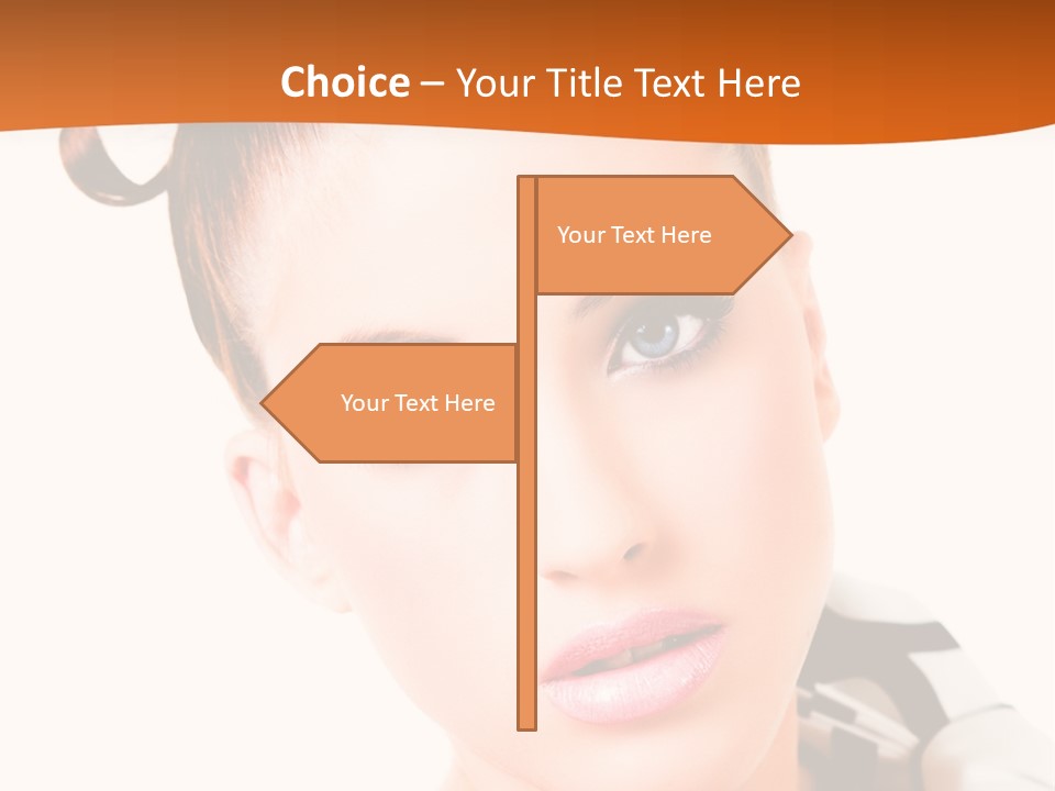 A Woman With A Black And White Shirt And A Black And White Tie PowerPoint Template