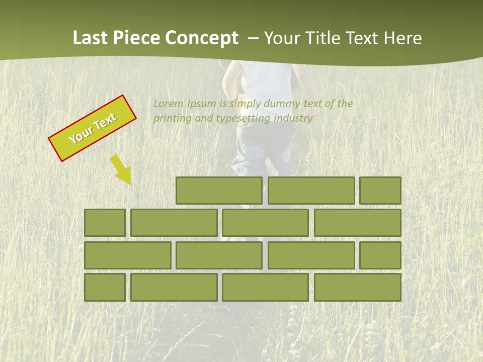 A Woman And A Child Walking Through A Field With A Dog PowerPoint Template