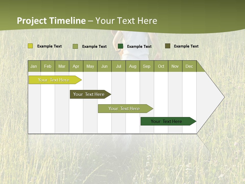A Woman And A Child Walking Through A Field With A Dog PowerPoint Template