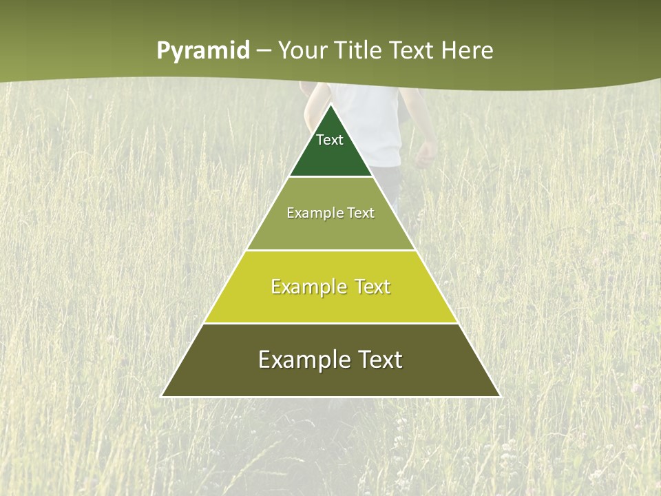 A Woman And A Child Walking Through A Field With A Dog PowerPoint Template