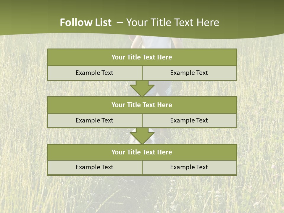 A Woman And A Child Walking Through A Field With A Dog PowerPoint Template