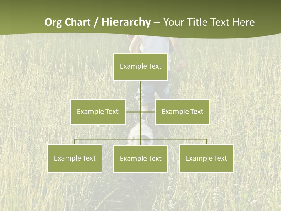 A Woman And A Child Walking Through A Field With A Dog PowerPoint Template