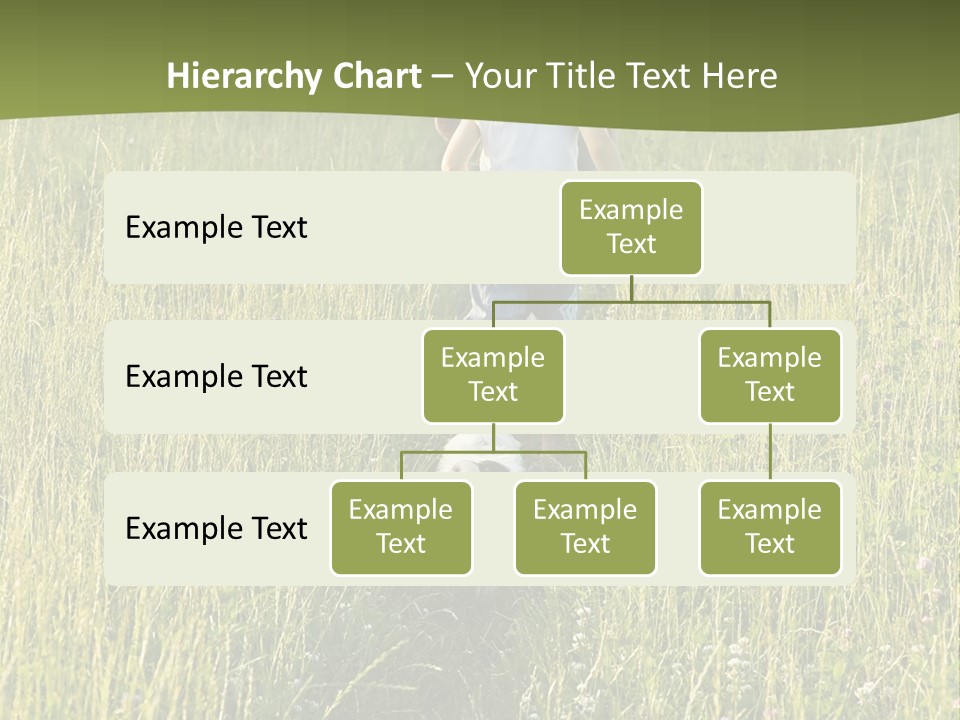 A Woman And A Child Walking Through A Field With A Dog PowerPoint Template