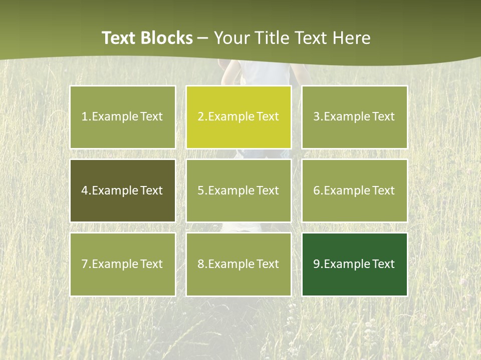 A Woman And A Child Walking Through A Field With A Dog PowerPoint Template