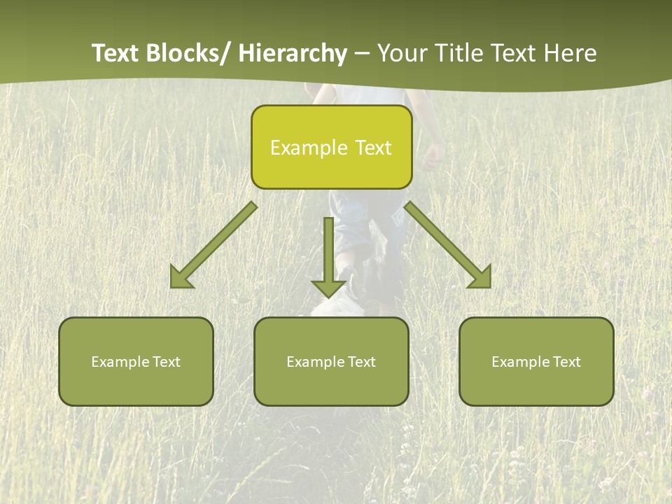 A Woman And A Child Walking Through A Field With A Dog PowerPoint Template