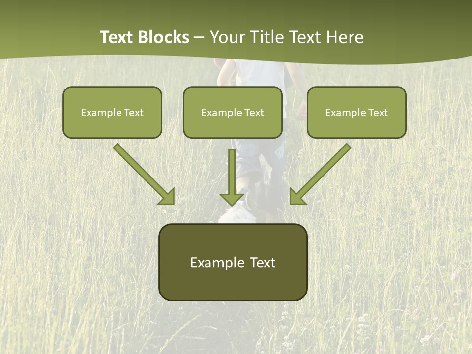 A Woman And A Child Walking Through A Field With A Dog PowerPoint Template