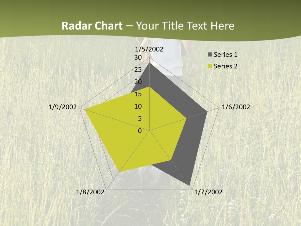 A Woman And A Child Walking Through A Field With A Dog PowerPoint Template