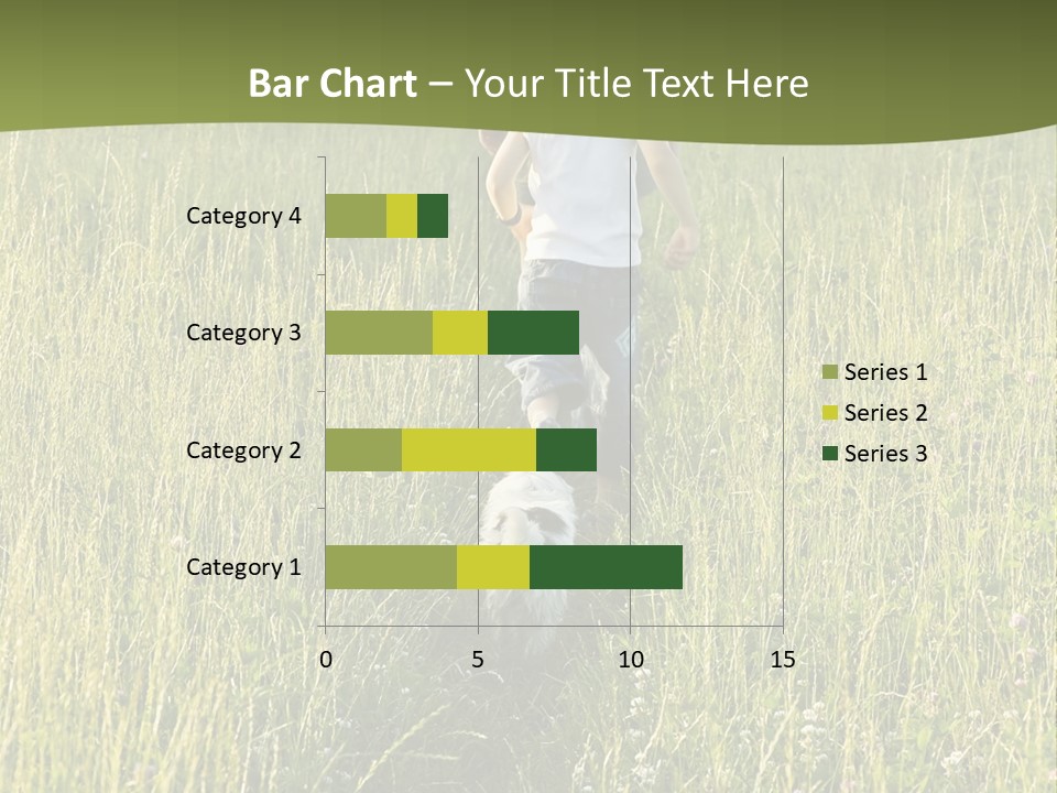 A Woman And A Child Walking Through A Field With A Dog PowerPoint Template