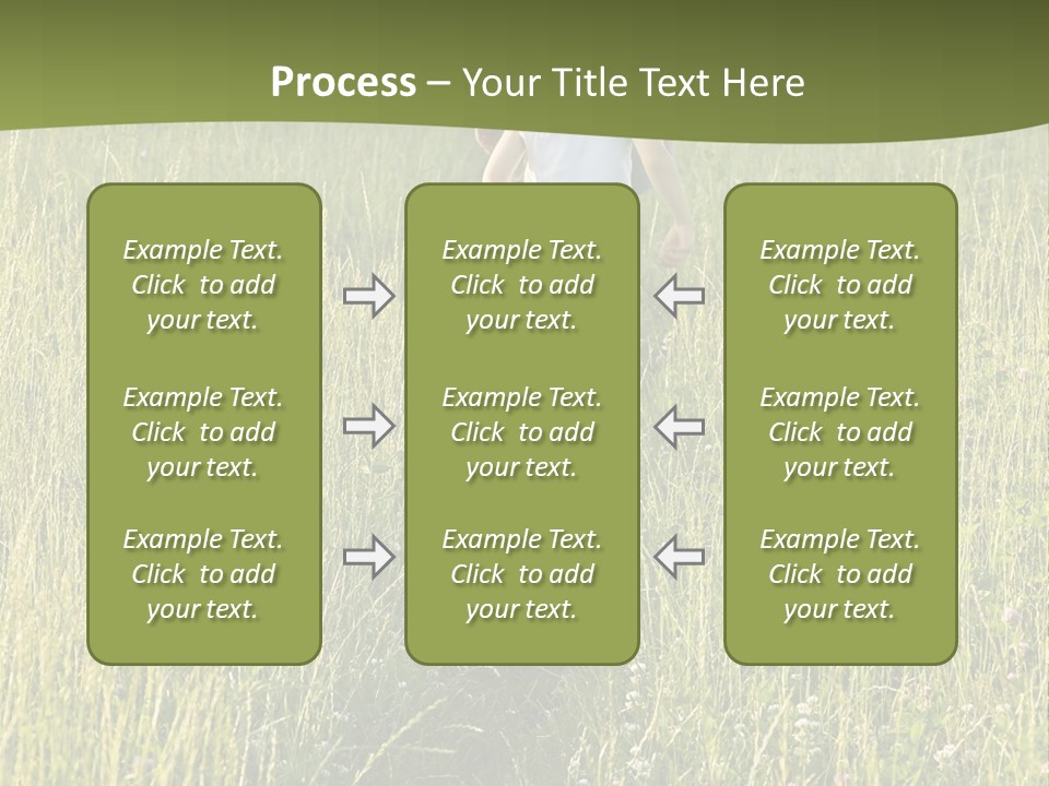A Woman And A Child Walking Through A Field With A Dog PowerPoint Template