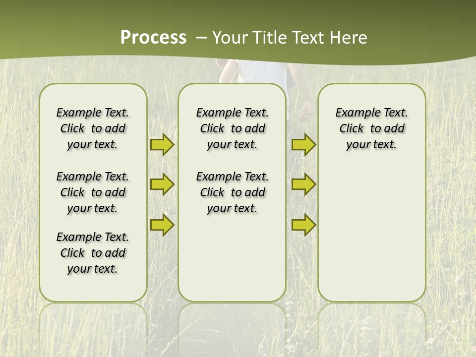 A Woman And A Child Walking Through A Field With A Dog PowerPoint Template