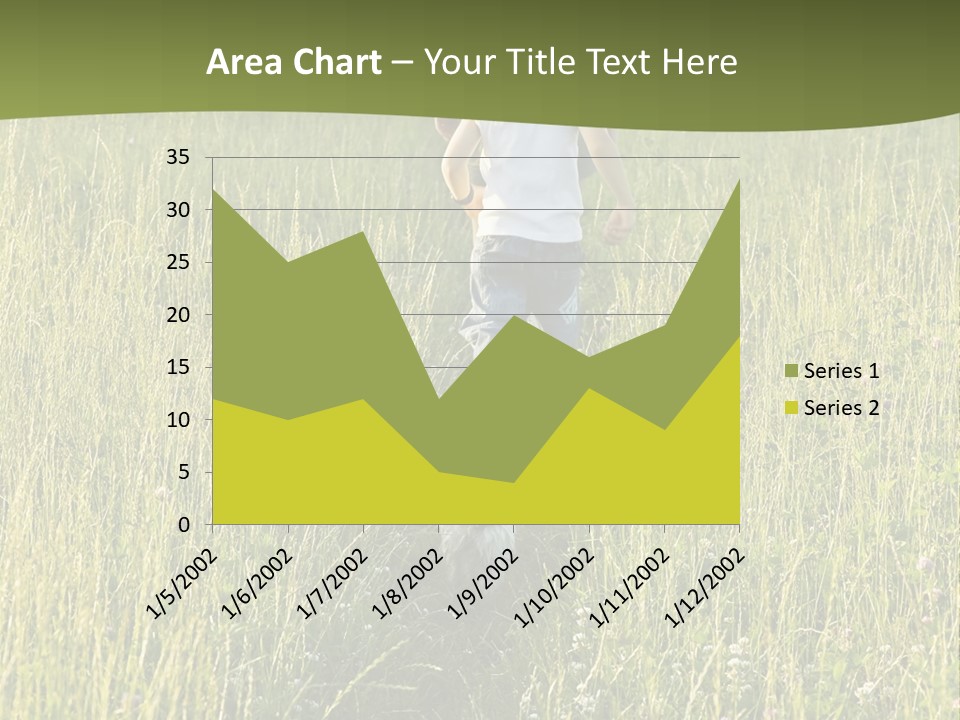 A Woman And A Child Walking Through A Field With A Dog PowerPoint Template