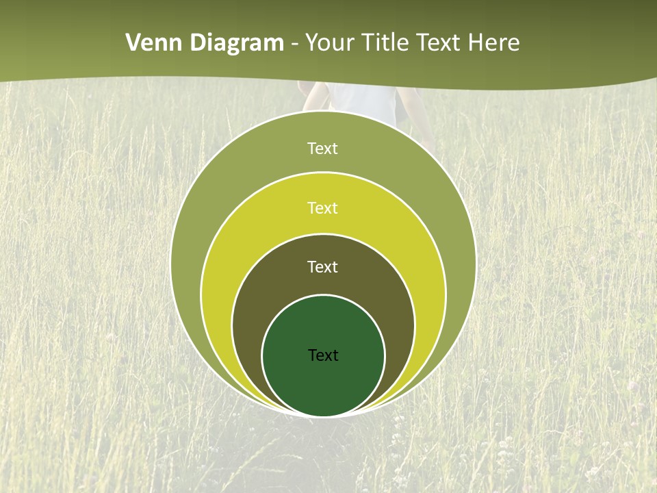 A Woman And A Child Walking Through A Field With A Dog PowerPoint Template