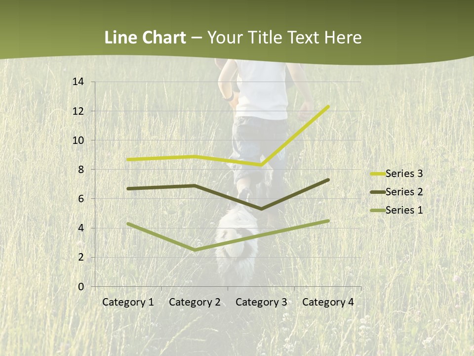 A Woman And A Child Walking Through A Field With A Dog PowerPoint Template