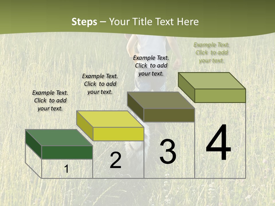 A Woman And A Child Walking Through A Field With A Dog PowerPoint Template