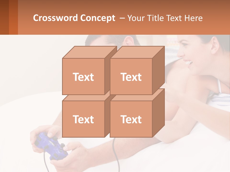 A Man And Woman Laying On A Bed With A Red Object PowerPoint Template