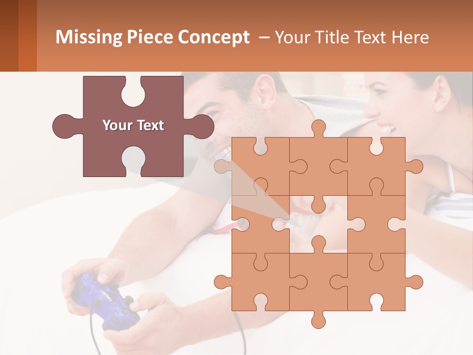 A Man And Woman Laying On A Bed With A Red Object PowerPoint Template