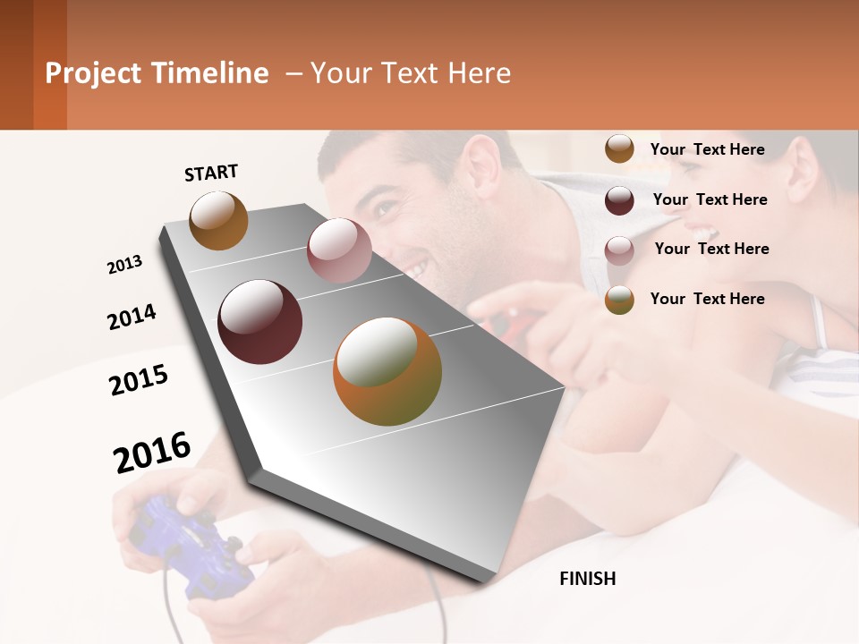 A Man And Woman Laying On A Bed With A Red Object PowerPoint Template