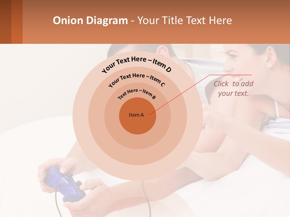 A Man And Woman Laying On A Bed With A Red Object PowerPoint Template