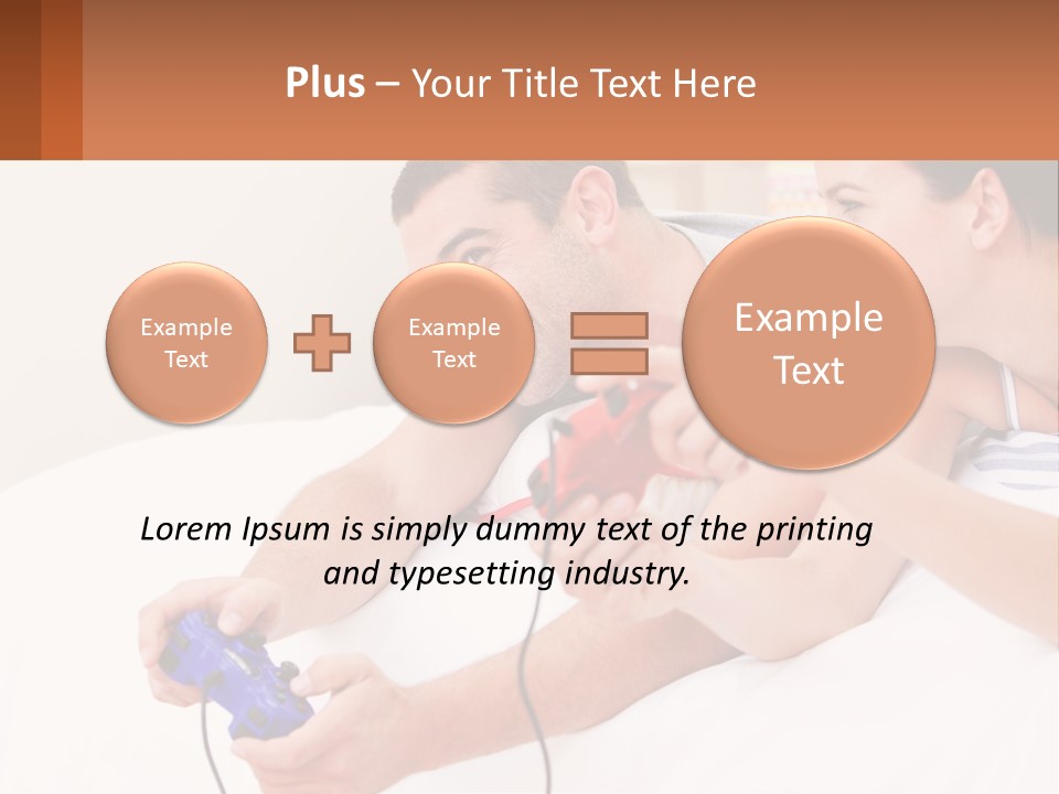 A Man And Woman Laying On A Bed With A Red Object PowerPoint Template