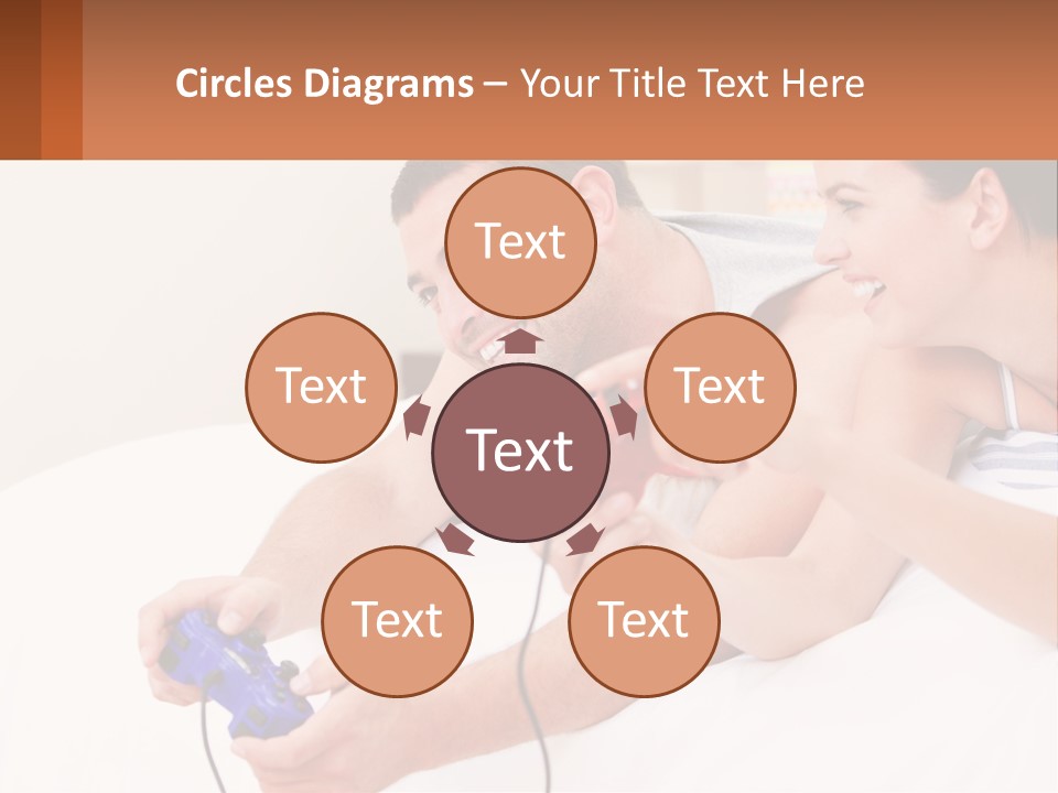 A Man And Woman Laying On A Bed With A Red Object PowerPoint Template