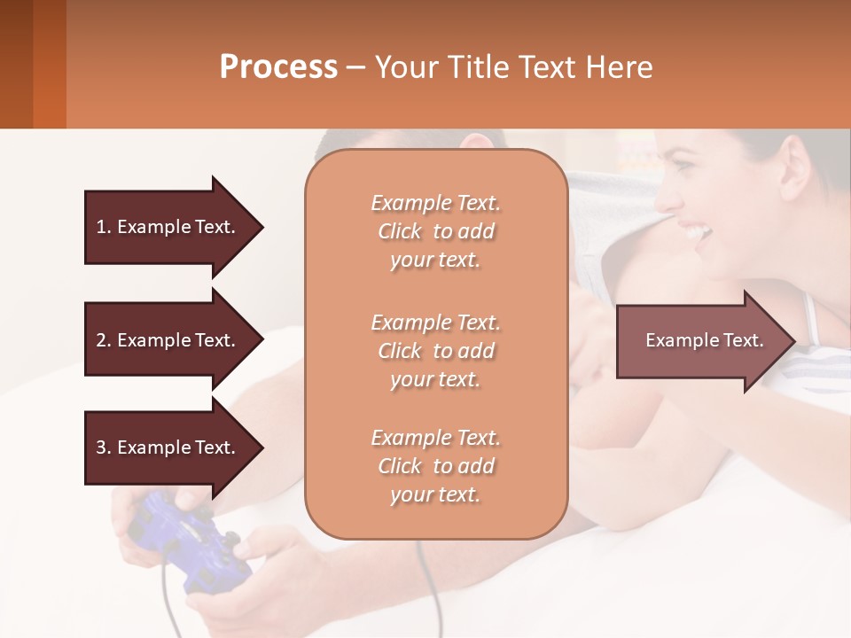 A Man And Woman Laying On A Bed With A Red Object PowerPoint Template