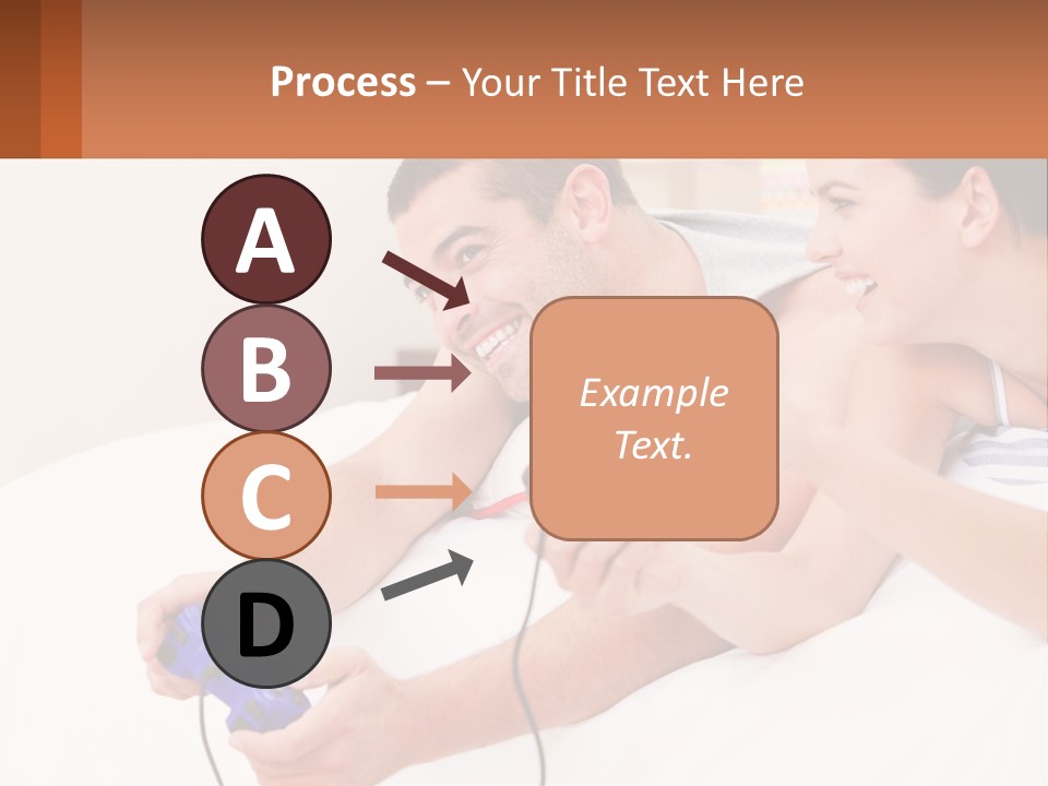 A Man And Woman Laying On A Bed With A Red Object PowerPoint Template